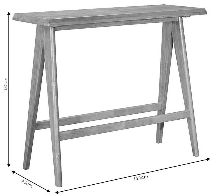Τραπέζι Bar Winslow pakoworld ξύλο rubberwood ανοικτό καρυδί 120x45x100εκ