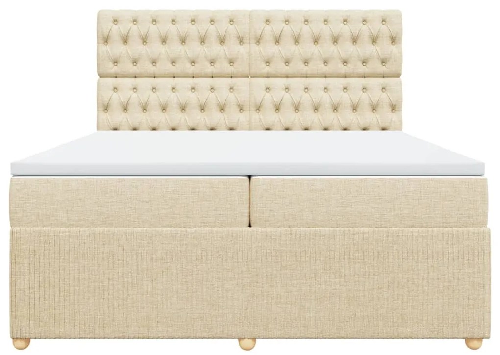 ΚΡΕΒΑΤΙ BOXSPRING ΜΕ ΣΤΡΩΜΑ ΚΡΕΜ 200X200 ΕΚ. ΥΦΑΣΜΑΤΙΝΟ 3292175