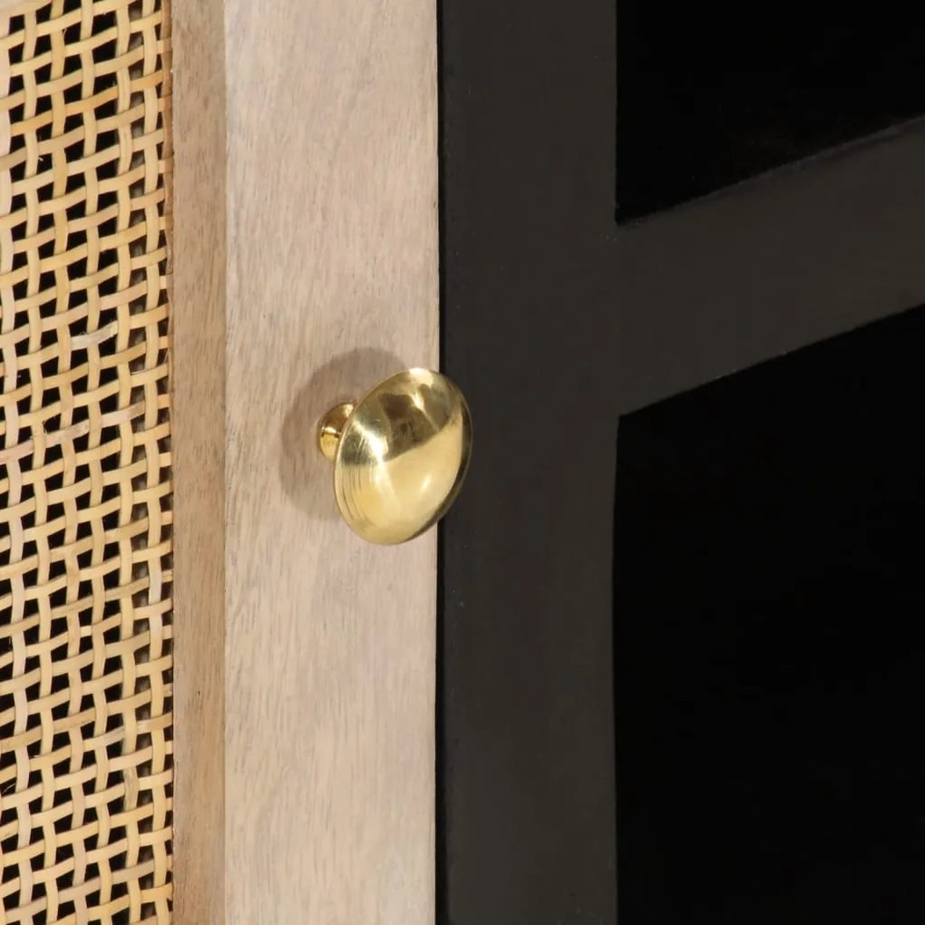 vidaXL Έπιπλο Τηλεόρασης Μαύρο 110x30x40εκ.Μασίφ Ξύλο Μάνγκο &amp; Σίδηρος