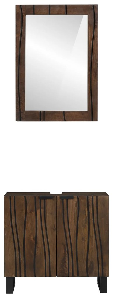 vidaXL Σετ Επίπλων Μπάνιου με ράφι 2 pcs Καρυδί 62 x 33 x 58 εκ.