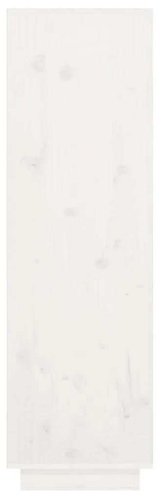 vidaXL Ντουλάπι Ψηλό Λευκό 38 x 35 x 117 εκ. από Μασίφ Ξύλο Πεύκου