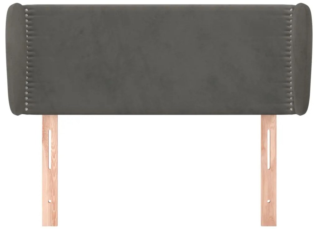 Κεφαλάρι με Πτερύγια Σκούρο Γκρι 83x23x78/88 εκ. Βελούδινο 3117035
