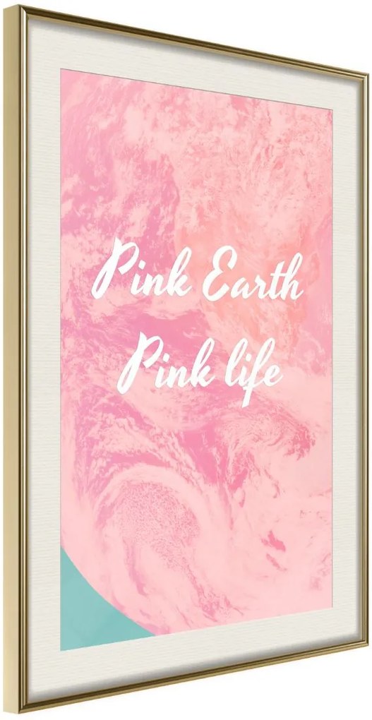 Αφίσα - Pink Life - 30x45 - Χρυσό - Με πασπαρτού