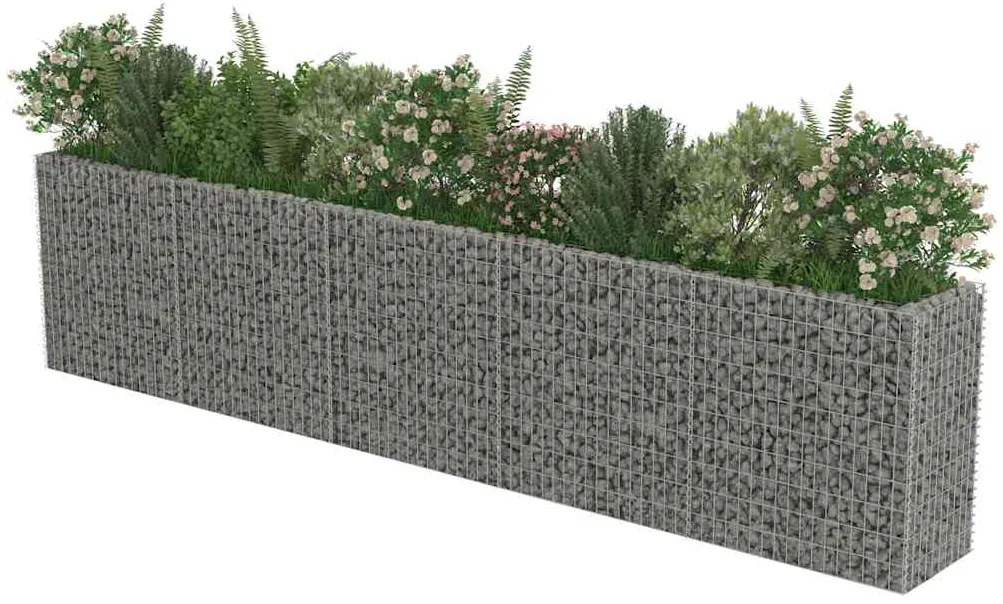 vidaXL Συρματοκιβώτιο-Γλάστρα Υπερυψωμένη 450x50x100 εκ. Γαλβ. Χάλυβας