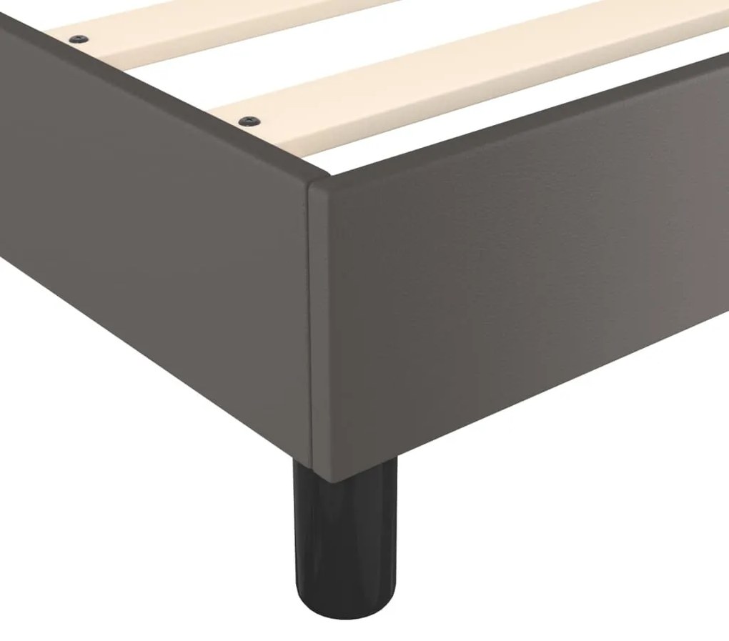 Κρεβάτι Boxspring με Στρώμα Γκρι 180x200 εκ. Συνθετικό Δέρμα - Γκρι