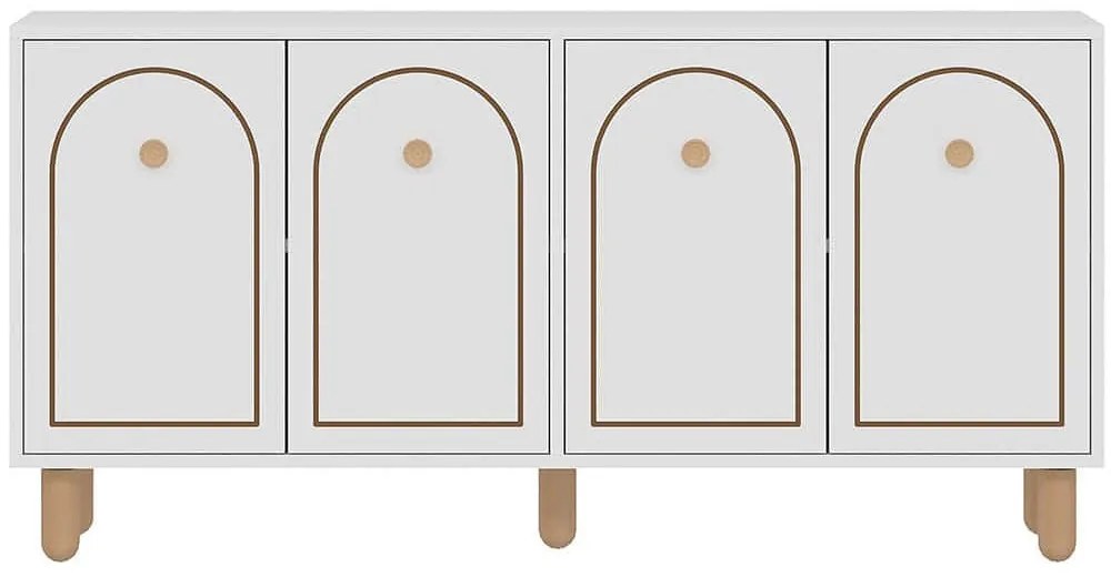 Μπουφές Midmod 327ODS1340 150x36x73cm White Μοριοσανίδα, Μελαμίνη