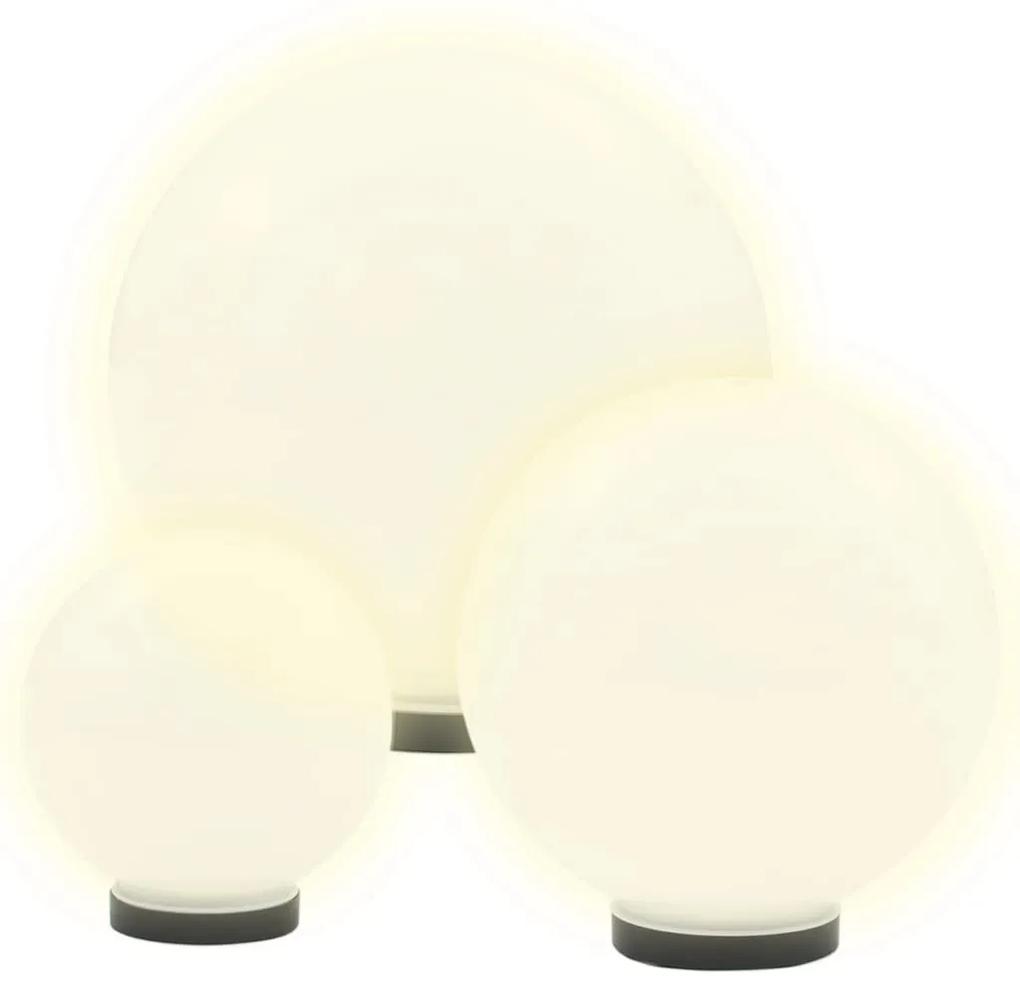 vidaXL Φωτιστικά Μπάλα LED 3 τεμ Σφαιρικά 20/30/40 εκ. Ακρυλικά (PMMA)