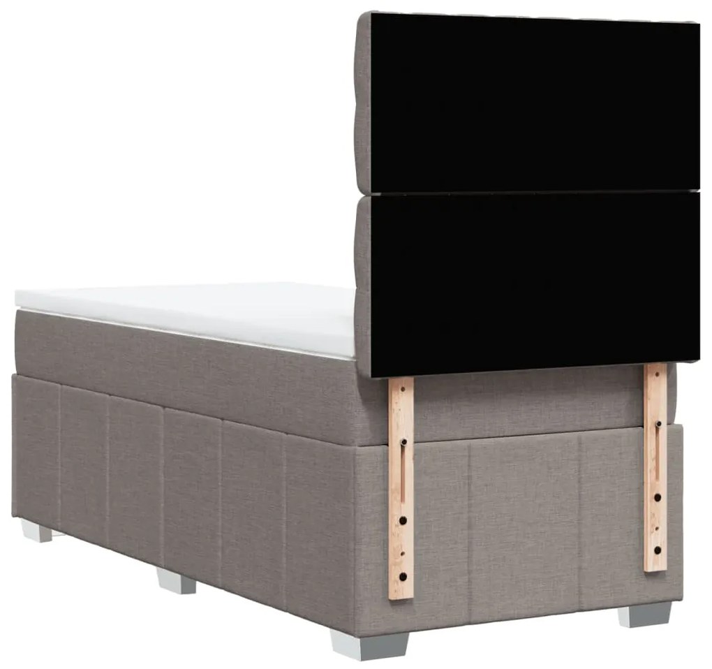 vidaXL Κρεβάτι Boxspring με Στρώμα Taupe 90x200 εκ. Υφασμάτινο