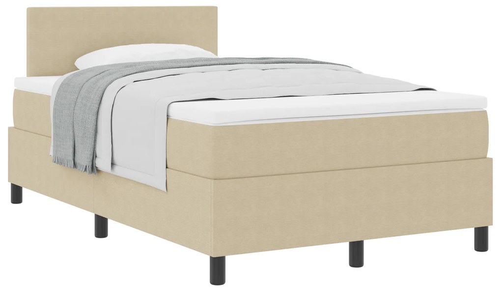 vidaXL Κρεβάτι Box Spring με Στρώμα Γαλάζιο Γκρι 120x200 εκ. Ύφασμα βελούδου