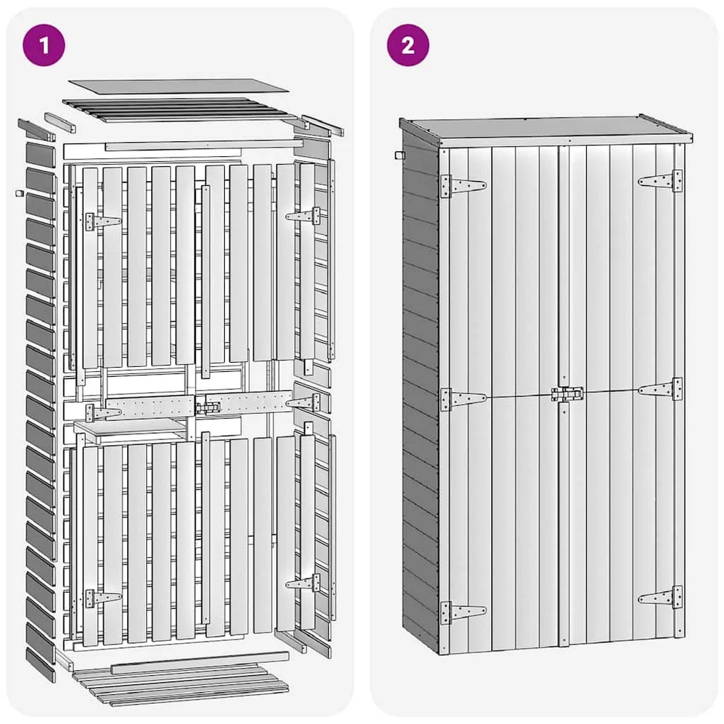 vidaXL Υπόστεγο/Αποθήκη Εργαλείων Κήπου 85 x 48 x 177 εκ. Ξύλο Πεύκου