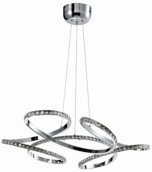 Κρεμαστό Φωτιστικό Οροφής LED 85W 6181 με κρύσταλλα Inlight-6181-Χρώμιο-Χρώμιο 6181-Χρώμιο