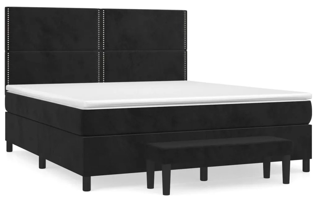 ΚΡΕΒΑΤΙ BOXSPRING ΜΕ ΣΤΡΩΜΑ ΜΑΥΡΟ 180X200 ΕΚ. ΒΕΛΟΥΔΙΝΟ 3137799