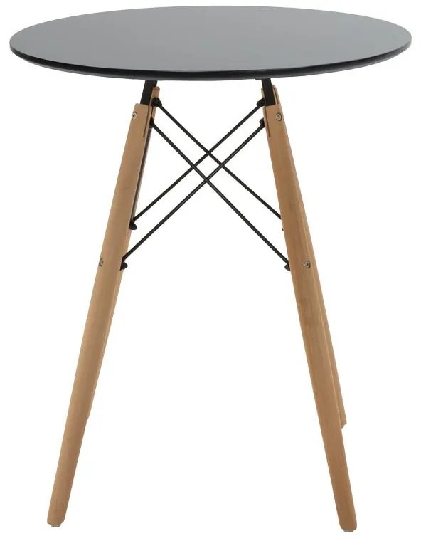 Σετ Τραπεζαρίας Julita-Bella 3 τεμ Mdf σε Μαύρο - Φυσικό Φ60x73εκ. 60x60x73 εκ.