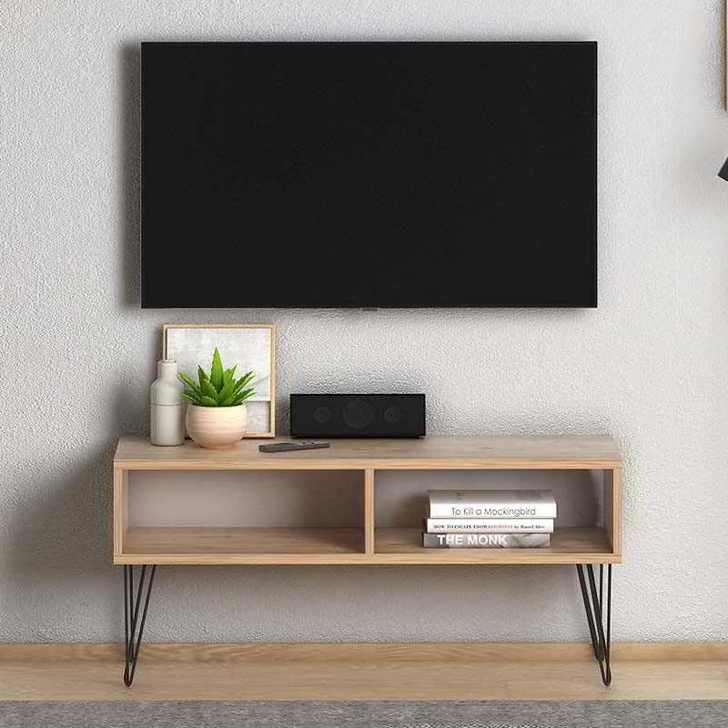 Έπιπλο τηλεόρασης Fiona Megapap από μελαμίνη χρώμα oak 90x30x40εκ.