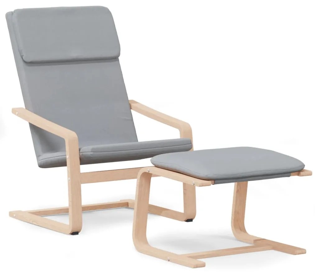 vidaXL Πολυθρόνα Relax Ανοιχτό Γκρι Υφασμάτινη με Υποπόδιο