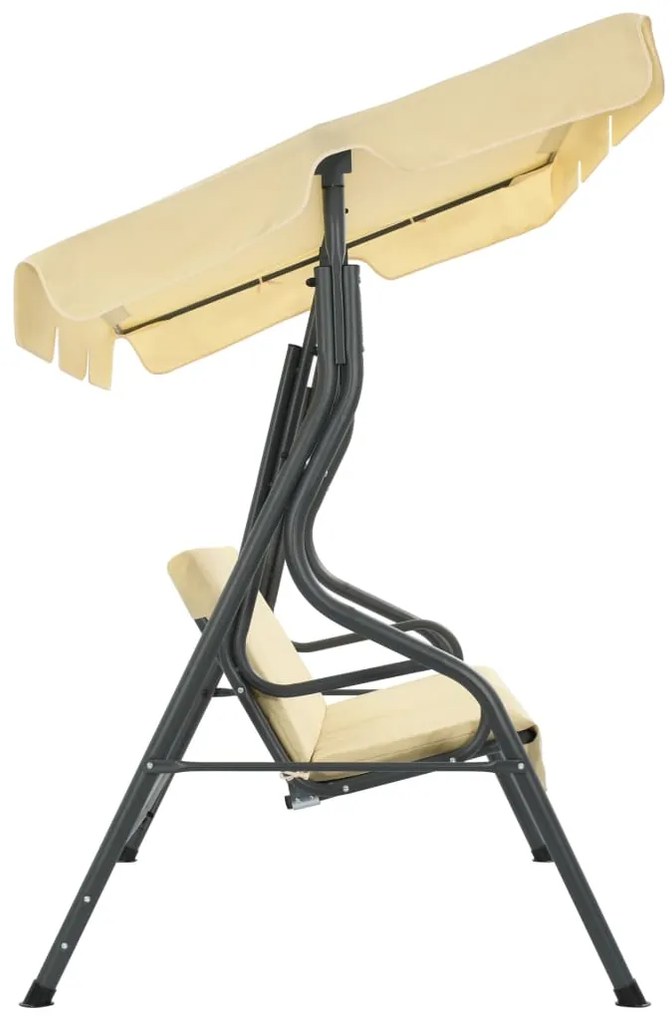 vidaXL Παγκάκι Κούνια Κήπου Λευκό Κρεμ 170 x 110 x 153 εκ.