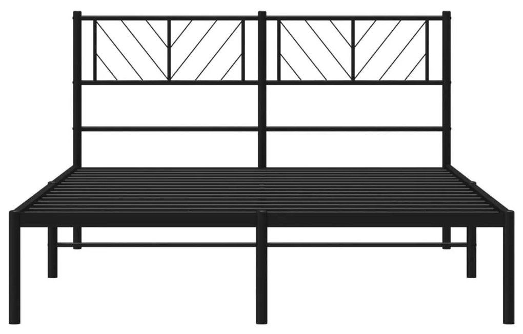 Πλαίσιο Κρεβατιού με Κεφαλάρι Μαύρο 140 x 200 εκ. Μεταλλικό - Μαύρο