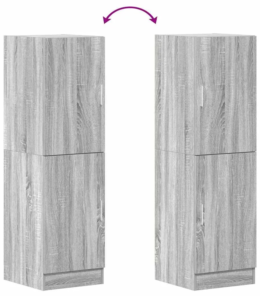 Ντουλάπι Κουζίνας Γκρι sonoma 38x41,5x131,5 εκ. Επεξεργ. Ξύλο - Γκρι