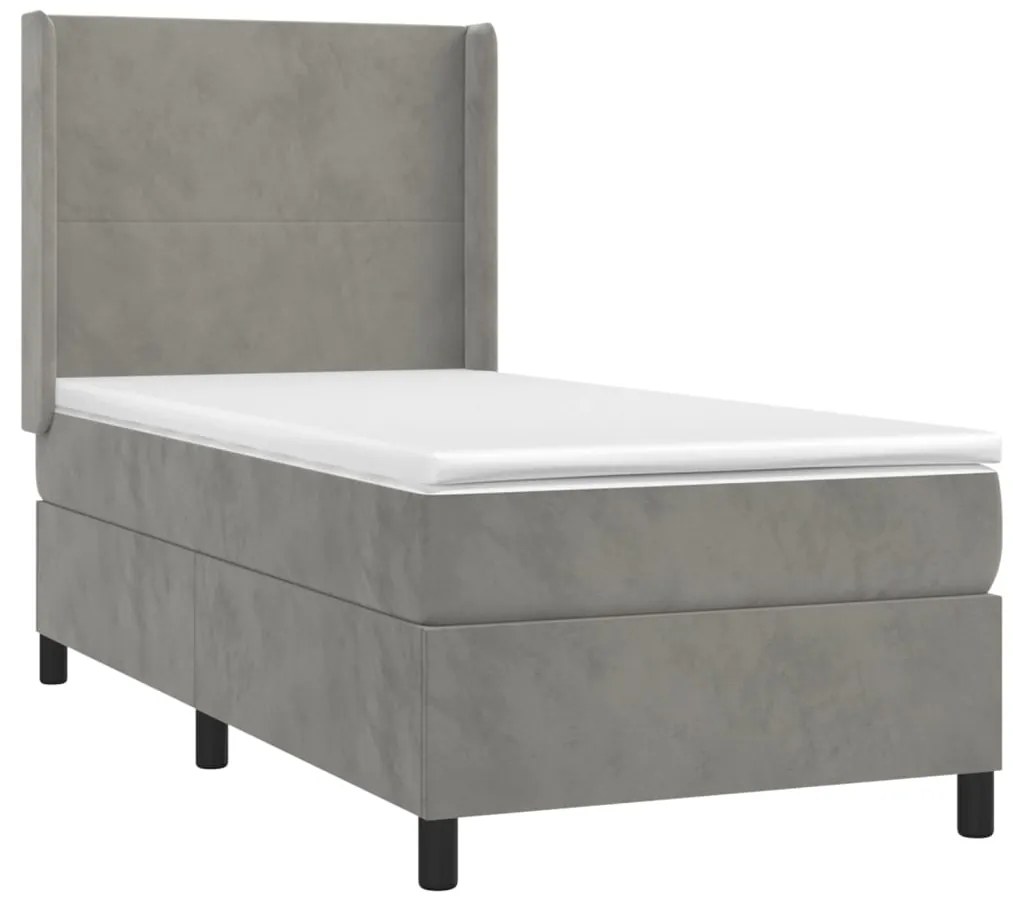 ΚΡΕΒΑΤΙ BOXSPRING ΜΕ ΣΤΡΩΜΑ ΑΝΟΙΧΤΟ ΓΚΡΙ 80X200 ΕΚ. ΒΕΛΟΥΔΙΝΟ 3132525