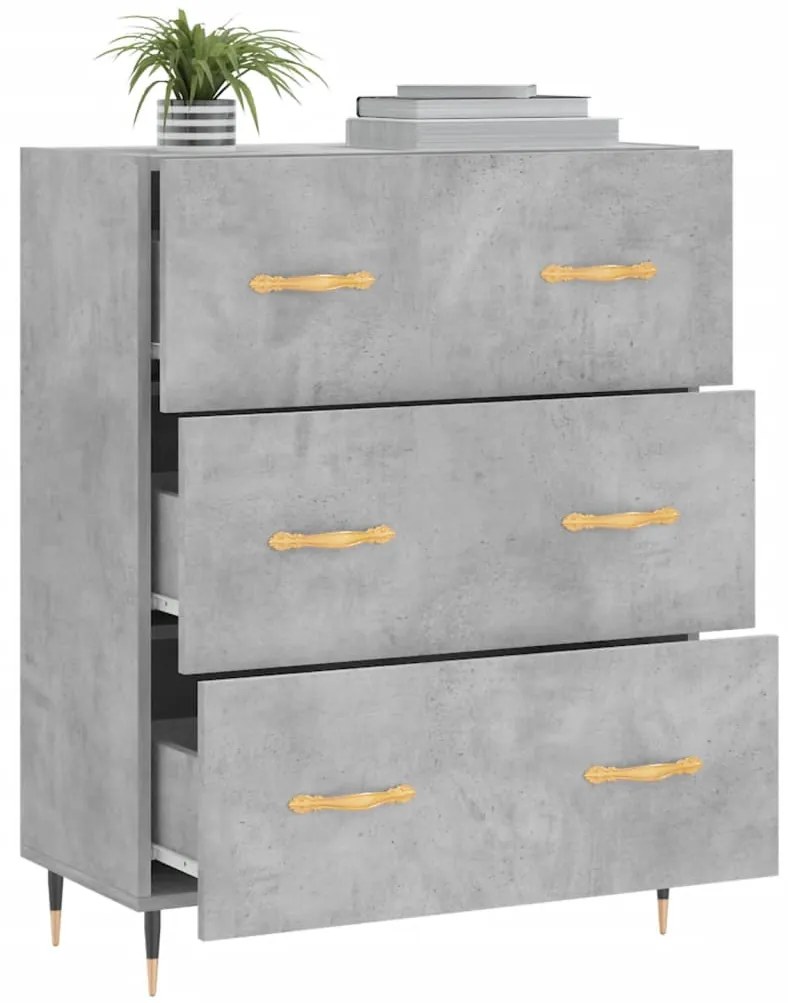 vidaXL Ντουλάπι Γκρι Σκυροδέματος 69,5x34x90 εκ. Επεξεργασμένο Ξύλο