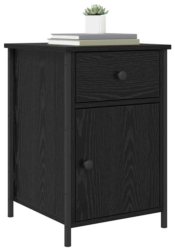 vidaXL Κομοδίνο Μαύρη δρυς 40 x 42 x 60 εκ. Επεξεργασμένο ξύλο