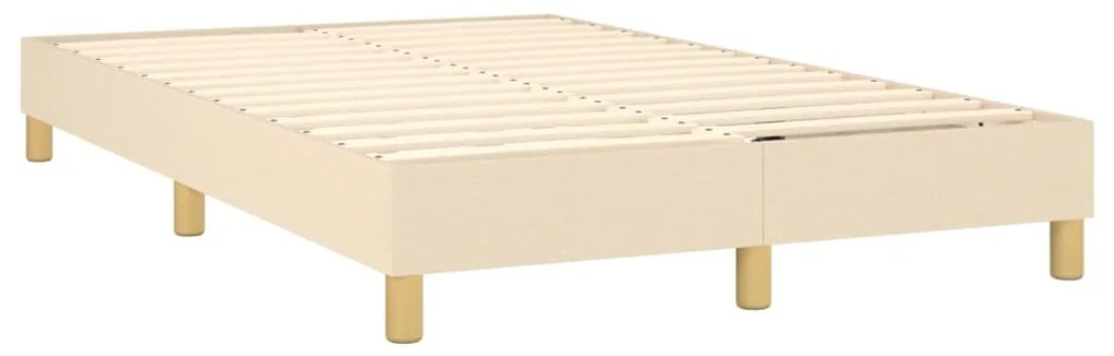 vidaXL Κρεβάτι Boxspring με Στρώμα &amp; LED Κρεμ 120x200 εκ. Υφασμάτινο