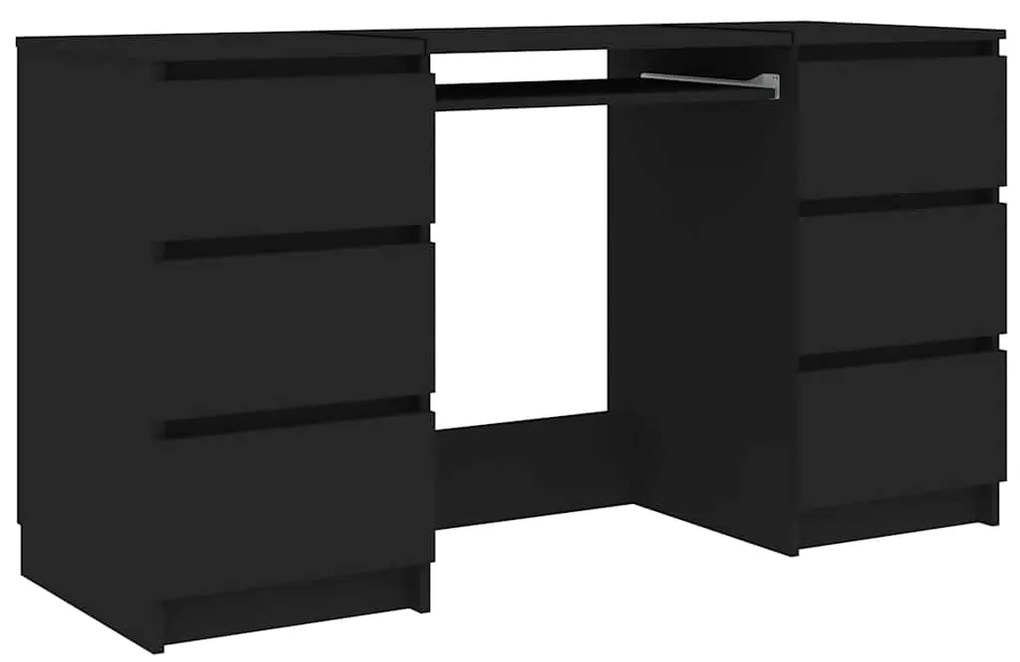 vidaXL Γραφείο Μαύρο 140 x 50 x 77 εκ. από Επεξ. Ξύλο