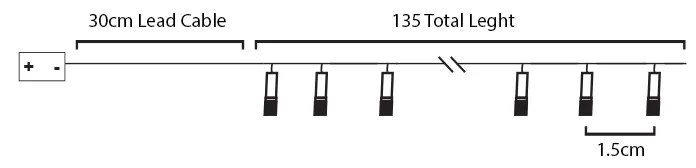 Φωτιστικό Οροφής 10 LED ΛΑΜΠΑΚ ΣΕΙΡΑ ΜΠΑΤΑΡ.(3xAA) ΘΕΡΜΟ ΛΕΥΚΟ IP20 135+30cm ΔΙΑΦΑΝ ΚΑΛΩΔ ΤΡΟΦΟΔ - FPSUN10WW2A - FPSUN10WW2A