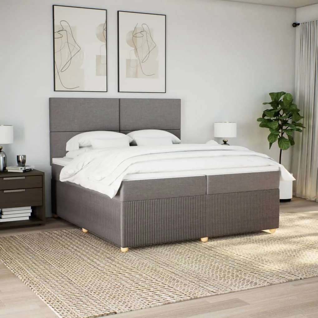 ΚΡΕΒΑΤΙ BOXSPRING ΜΕ ΣΤΡΩΜΑ TAUPE 200X200 ΕΚ. ΥΦΑΣΜΑΤΙΝΟ 3294460