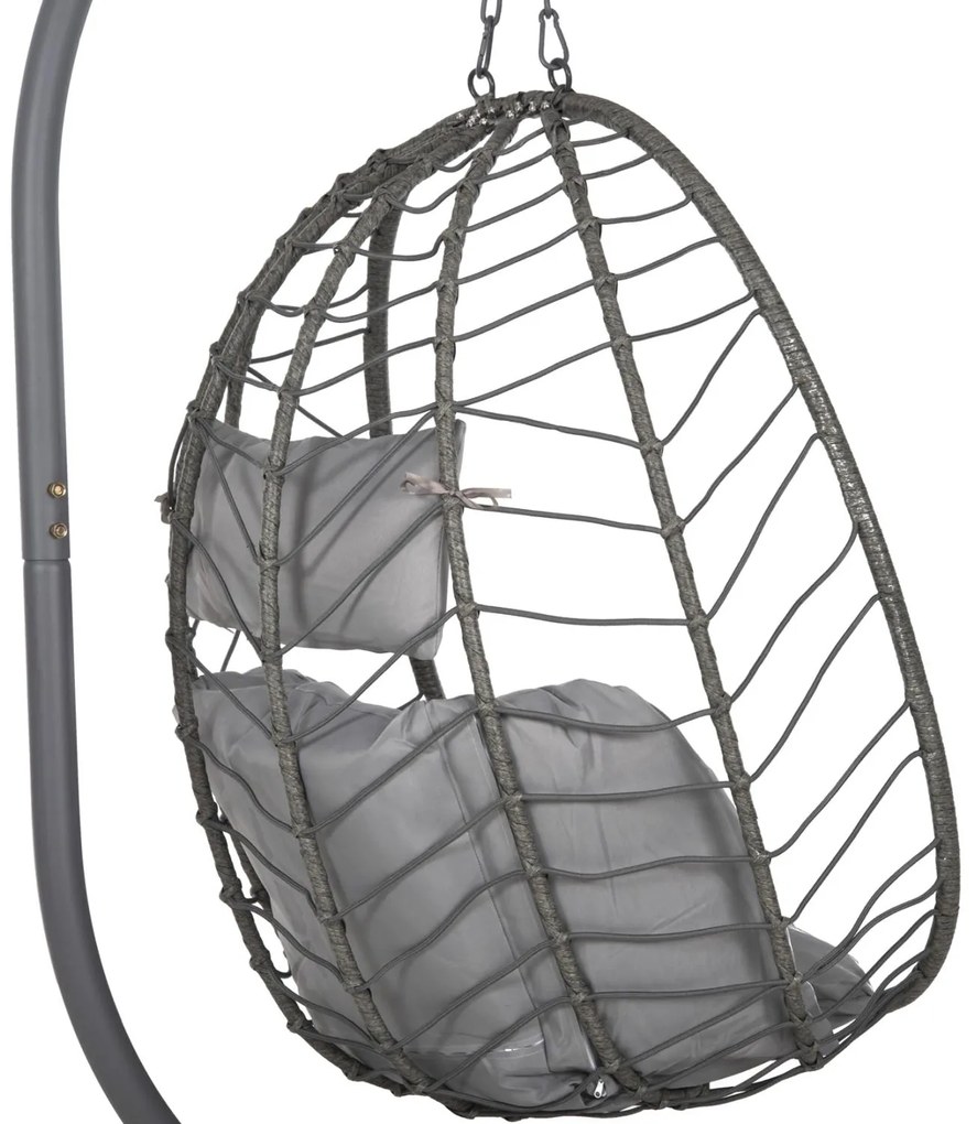 ΚΡΕΜΑΣΤΗ ΠΟΛΥΘΡΟΝΑ ΦΩΛΙΑ MILLIE  ΜΕΤΑΛΛΟ-ΣΥΝΘ.RATTAN ΓΚΡΙ 90x75x190Υεκ.