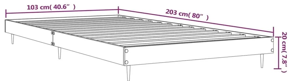 Πλαίσιο Κρεβατιού Χωρ. Στρώμα Sonoma Δρυς 100x200εκ Επ. Ξύλο - Καφέ