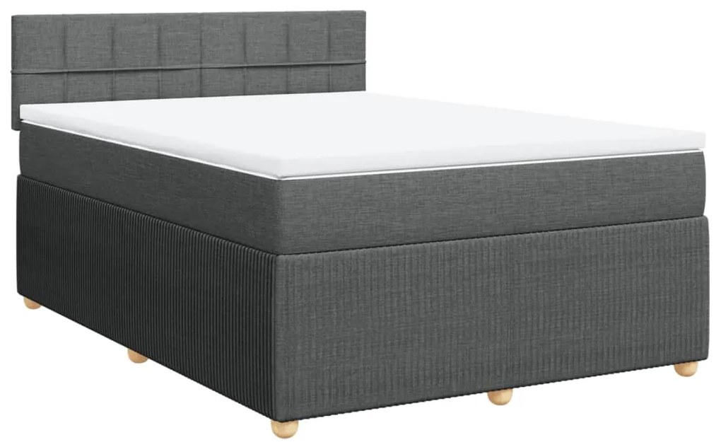 ΚΡΕΒΑΤΙ BOXSPRING ΜΕ ΣΤΡΩΜΑ ΣΚΟΥΡΟ ΓΚΡΙ 160X200 ΕΚ ΥΦΑΣΜΑΤΙΝΟ 3289808