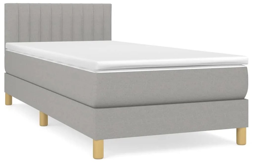 ΚΡΕΒΑΤΙ BOXSPRING ΜΕ ΣΤΡΩΜΑ ΑΝΟΙΧΤΟ ΓΚΡΙ 90X200 ΕΚ. ΥΦΑΣΜΑΤΙΝΟ 3140745