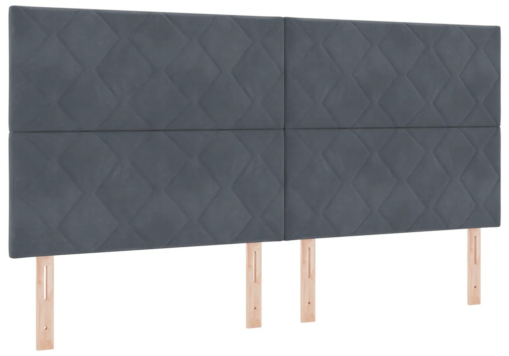 vidaXL κρεβάτι Box Spring με στρώμα Γκρι 200x200 εκ Βελούδο