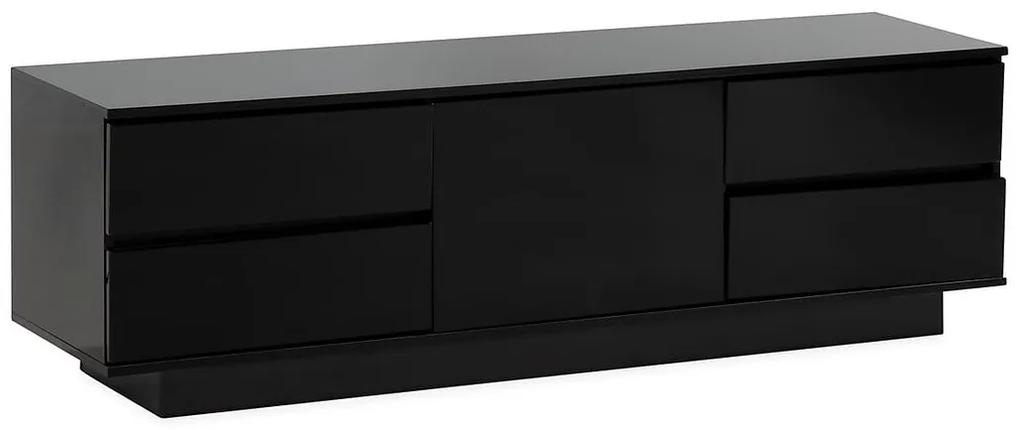 Τραπέζι Tv Springfield 108, Μαύρο, Ο αριθμός των θυρών: 1, Αριθμός συρταριών: 4, 158x48x40cm | Epipla1.gr