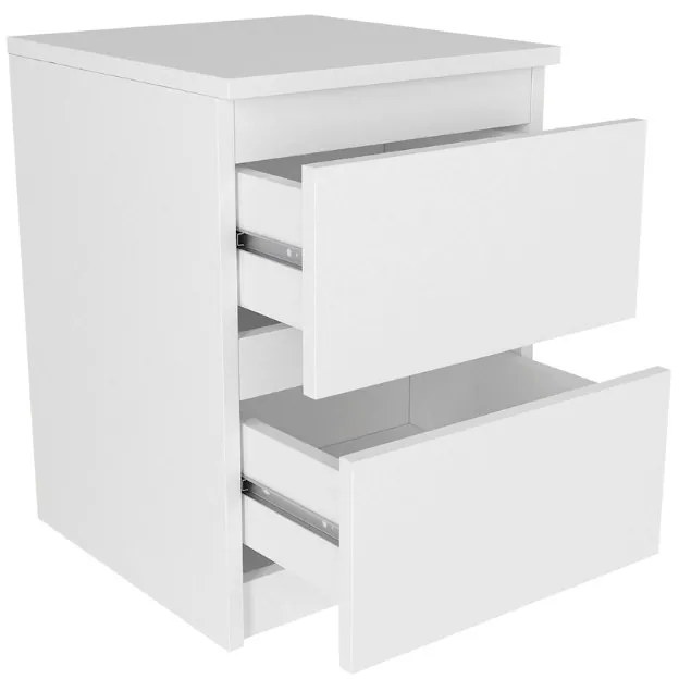 Κομοδίνο Breve Megapap χρώμα λευκό 39,8x41,8x55εκ.