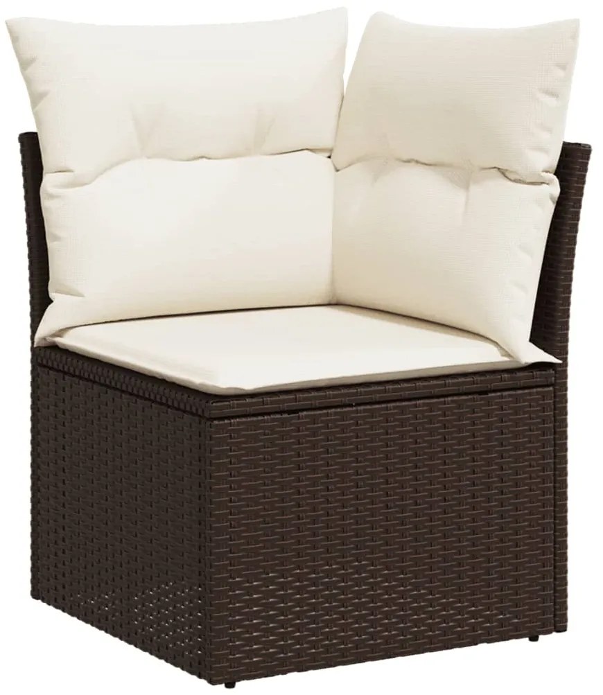 vidaXL Σαλόνι Κήπου Σετ 8 Τεμαχίων Καφέ Συνθετικό Ρατάν με Μαξιλάρια