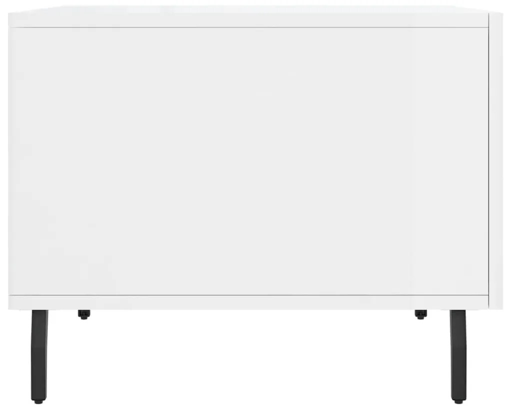 vidaXL Τραπεζάκι Σαλονιού Γυαλ. Λευκό 50 x 50 x 40 εκ. Επεξεργ. Ξύλο