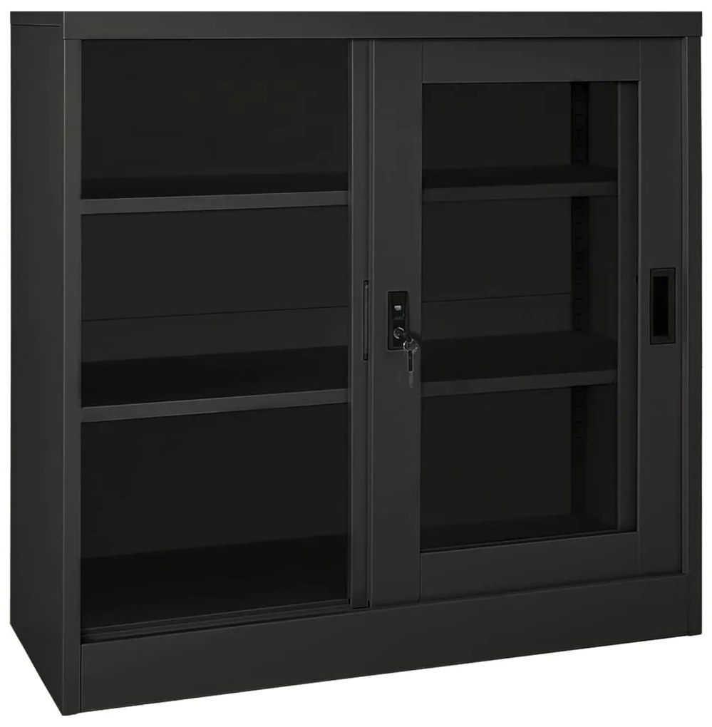 vidaXL Ντουλάπι με Συρόμενη Πόρτα Ανθρακί 90 x 40 x 90 εκ. Ατσάλινο