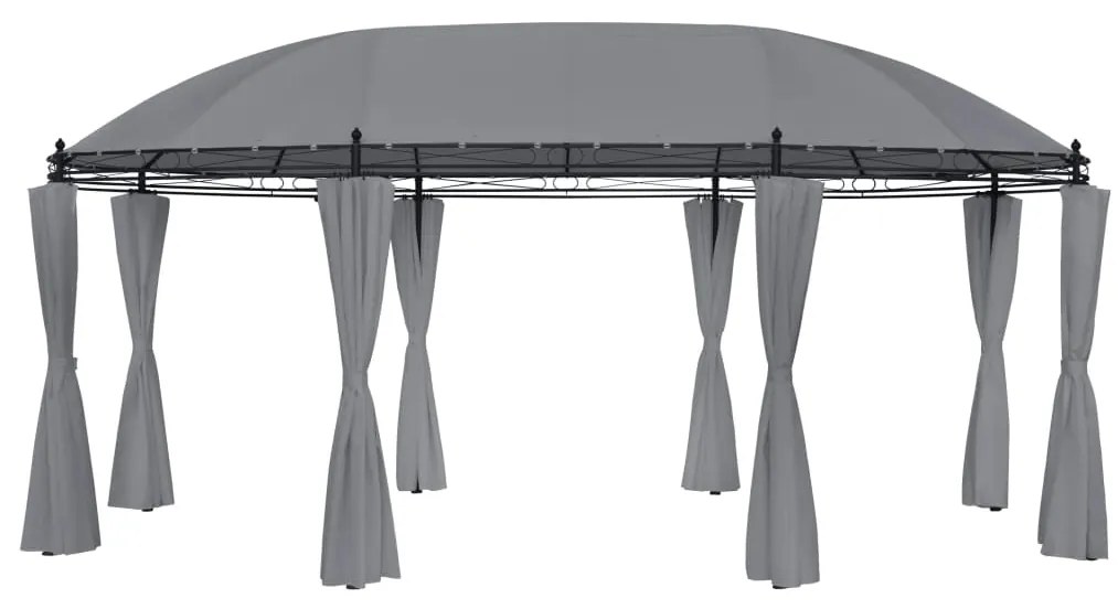 vidaXL Κιόσκι με Κουρτίνες Ανθρακί 520 x 349 x 255 εκ.