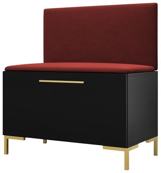 Παπουτσοθήκη Hartford F106, Μαύρο, Κόκκινο, 84x94x46cm, Πλαστικοποιημένη μοριοσανίδα, Ταπισερί | Epipla1.gr