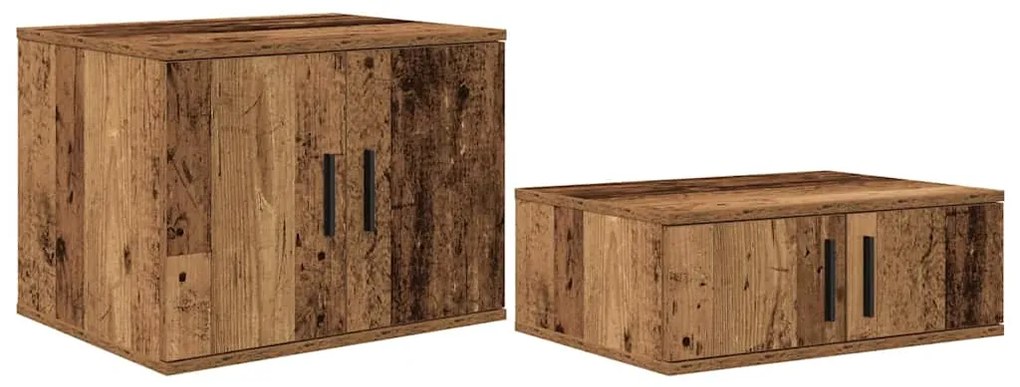 vidaXL Ντουλάπι αποθήκευσης 2 pcs Παλιό ξύλο 118 x 41 x 40 εκ