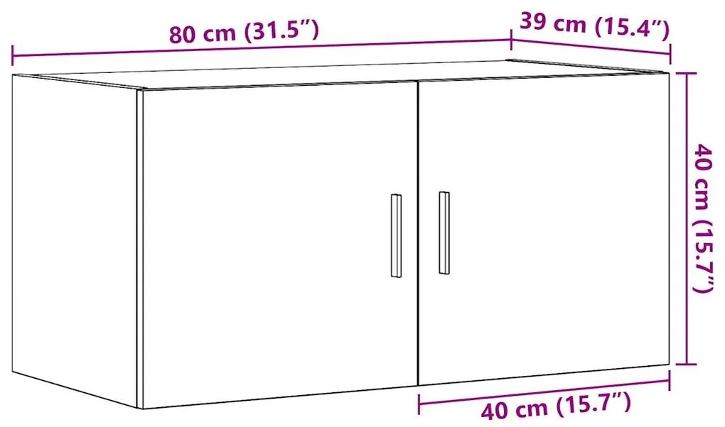 Ντουλάπι Τοίχου Αρτισιανή Δρυς 80x39x40 εκ. Επεξεργασμένο Ξύλο 856029