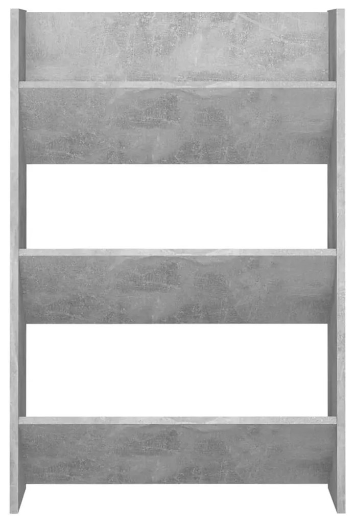 vidaXL Παπουτσοθήκη Τοίχου Γκρι Σκυρ. 60 x 18 x 90 εκ. από Μοριοσανίδα
