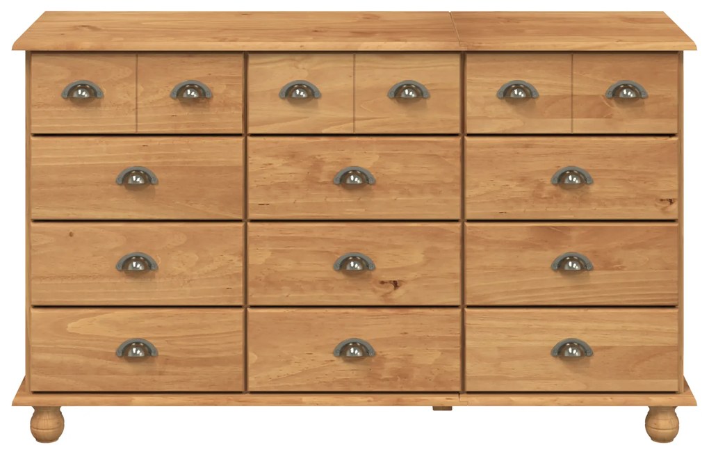 vidaXL Συρταριέρα με συρτάρι Καφέ 79 x 40 x 133.5 εκ Μασίφ ξύλο πεύκου