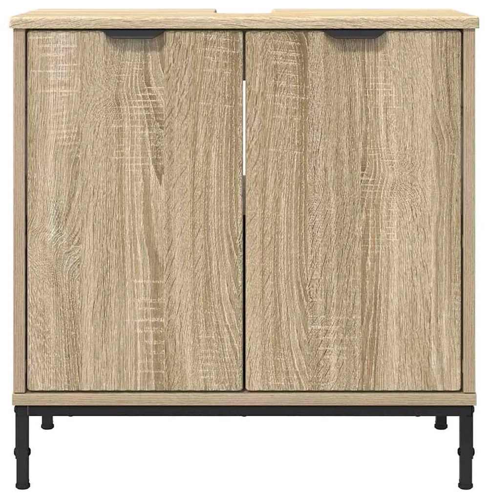 vidaXL Ντουλάπα Νιπτήρα Mπάνιου Δρύς Sonoma 60,5 x 33,5 x 61 εκ