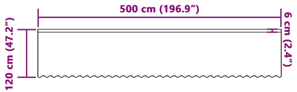 vidaXL Κουρτίνες με κουρτίνες Floral Λευκό 500 x 120 cm Πολυεστέρας