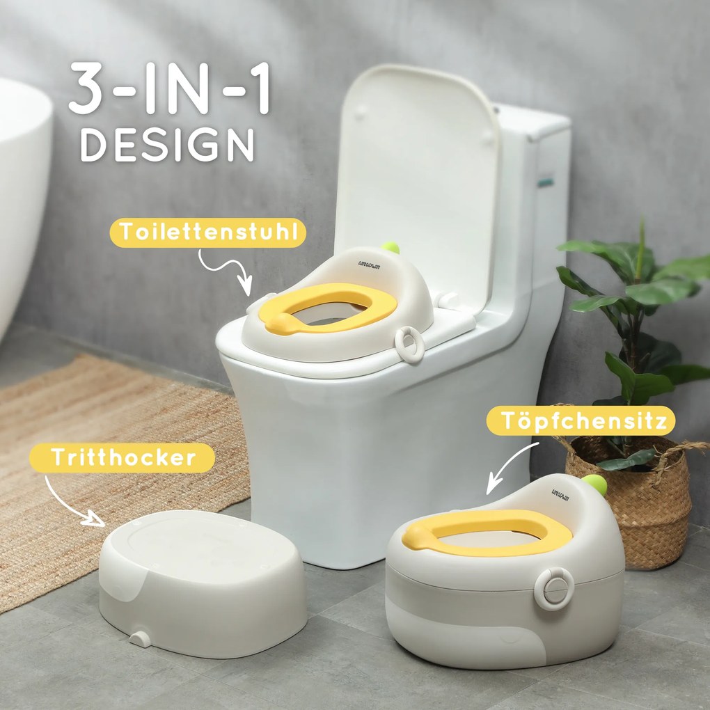 AIYAPLAY Γιογιό 3-σε-1 για Παιδιά, Αποσπώμενο Κάθισμα, Επένδυση από Δερματίνη, έως 50 kg, 6 μηνών έως 6 ετών, Γκρι