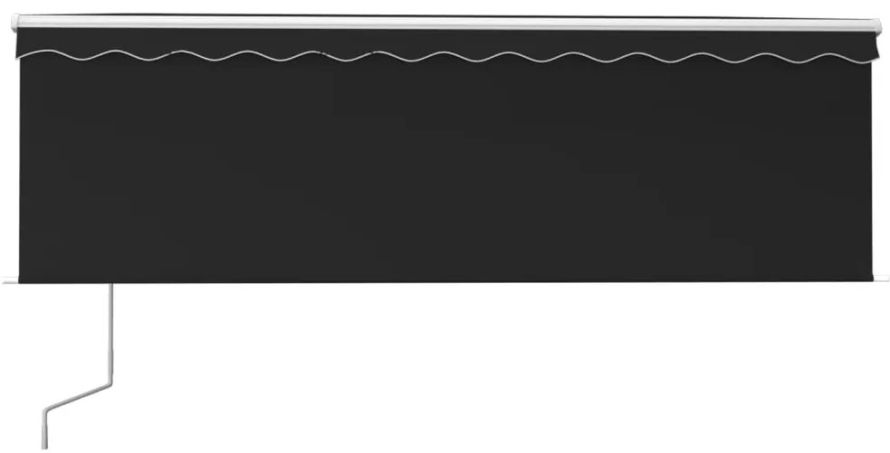 vidaXL Τέντα Συρόμενη Αυτόματη με Σκίαστρο Ανθρακί 4 x 3 μ.