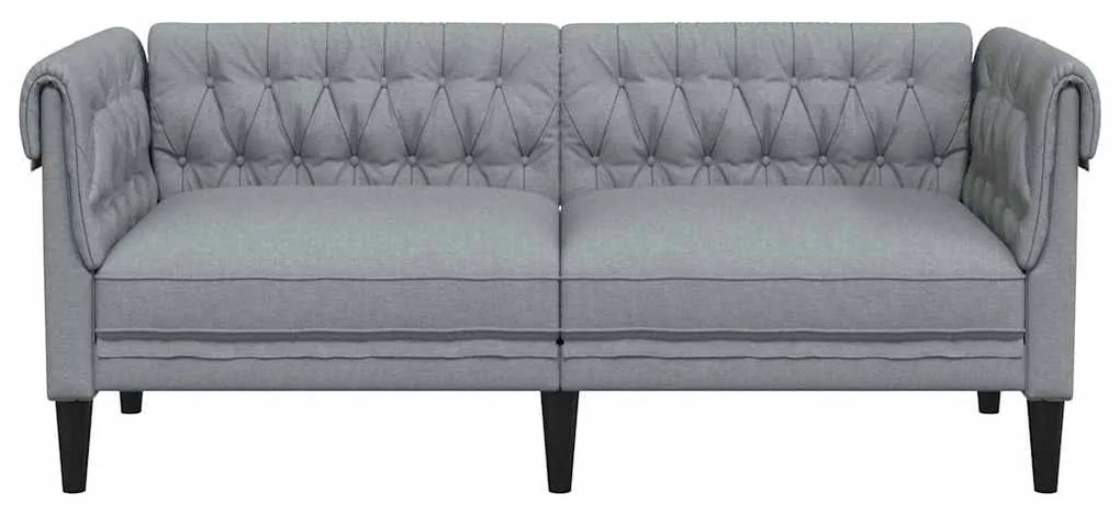 vidaXL Καναπές Chesterfield Ανοιχτό γκρι 182.5 x 74.5 x 74.5 εκατοστά